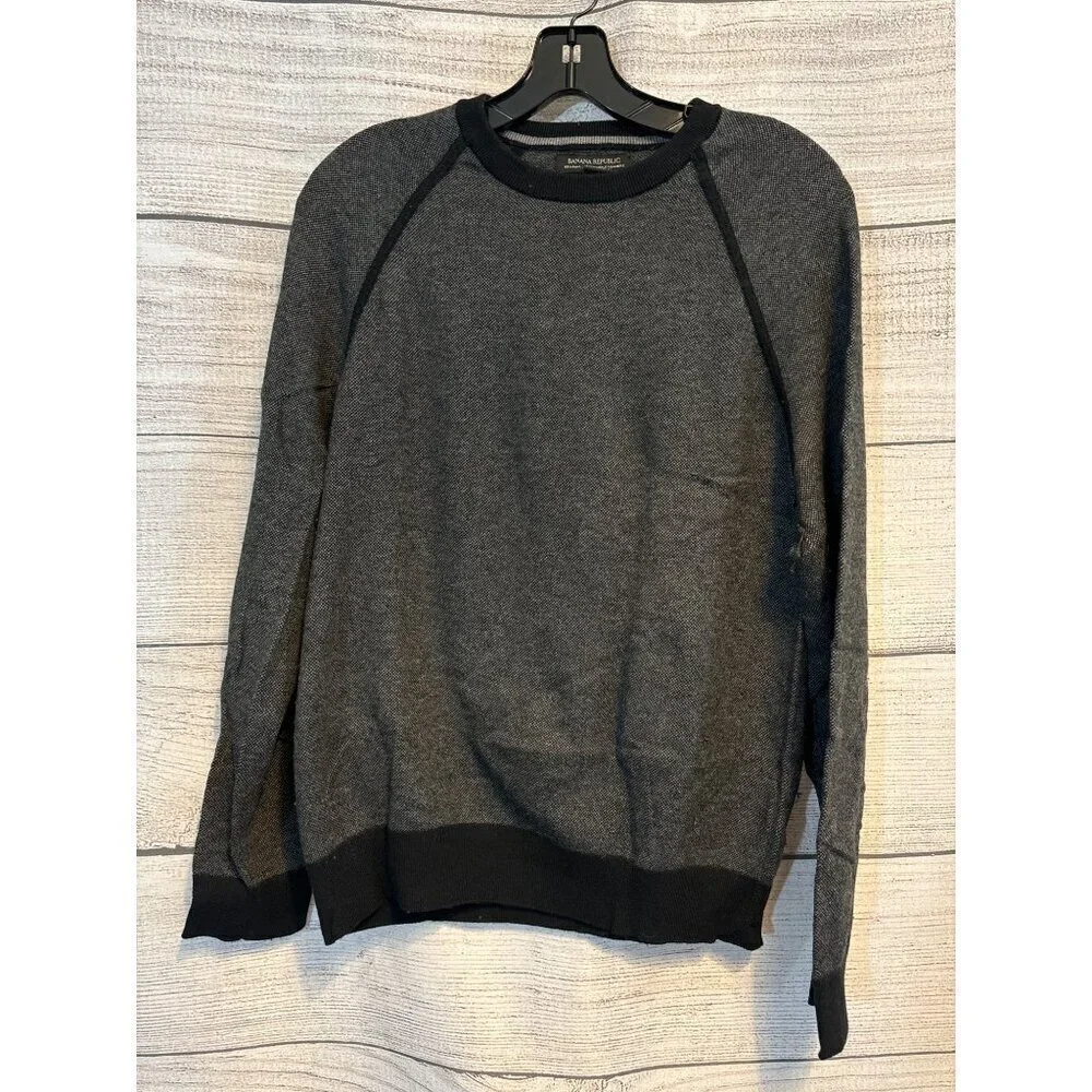 Banana Republic Mens Gray Raglan Sweater M